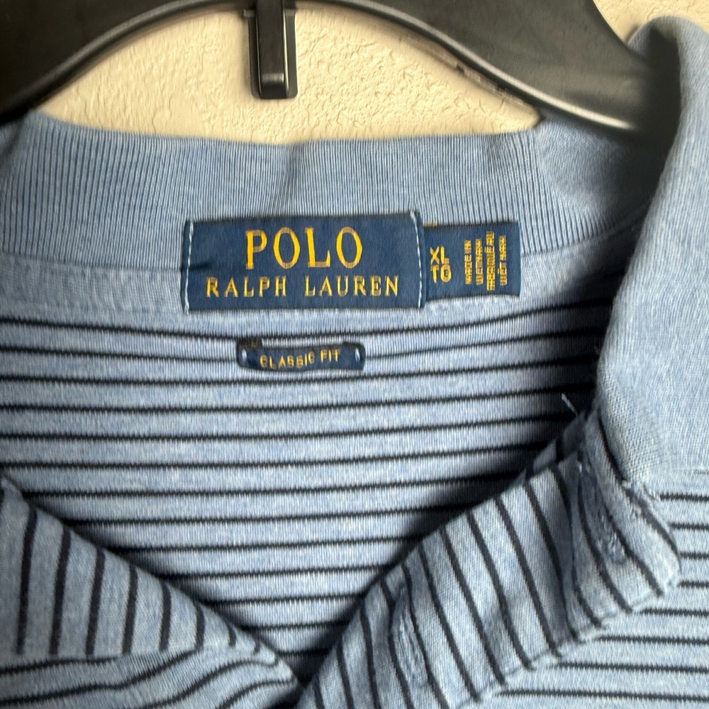 Polo Ralph‎ Lauren Men Size XL Blue Striped short sleeve classic fit Polo shirt - Picture 2 of 6